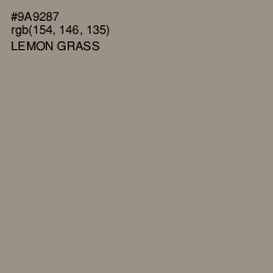 #9A9287 - Lemon Grass Color Image